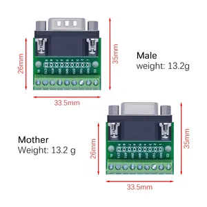 DB9公母适配器信号端子模块RS232 RS485串行到端子9针9孔连接器 - Product Image 5