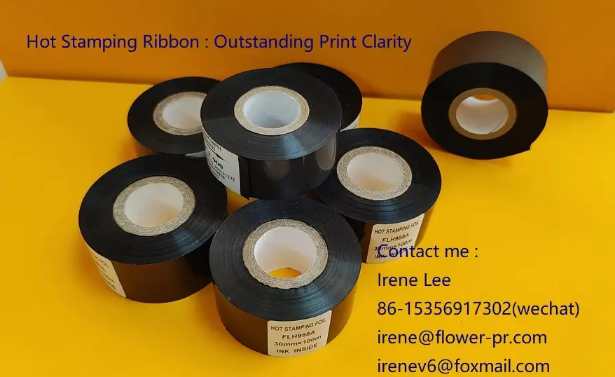 Hot Stamping Ribbon Date Coding Ribbon for Paper/Leather/Textile/Fabrics/Plastics 30mm*100m