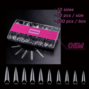 RTS fransız kare Stiletto C eğrisi açık tabut tam veya yarım kapak tırnak ipuçları 500 kutusu - Product Image 2