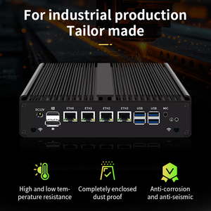 Lüfter loser Industrie computer kern I7 8550U I3 7100U 4Core 6xCOM 4xLAN mit eingebetteter WiFi/4G-Erweiterungsbox für IoT und Automatisierung - Product Image 6