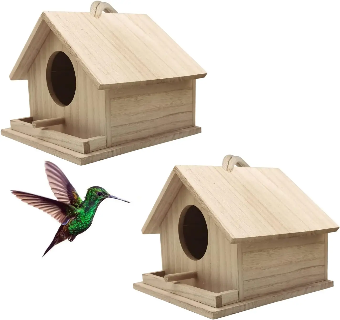 Birdhouse madeira pendurado para fora decorativo ninho pássaro madeira Bird House