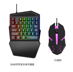 2024 teclado de una mano Macro programable ratón LED Gamer Mini teclado para juegos una mano y ratón para teléfono compatible con ergonómico - Product Image 3