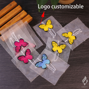 Filtro de bolsa de té piramidal de malla de nailon bolsa de té de hierbas vacía logotipo personalizado bolsa de malla de té con cordón impreso con etiqueta de cuerda y mariposa - Product Image 3