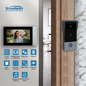 Trudian 7 pollici Villas ingresso campanello citofono sistema timbro Con Vdeoportero 2 Hilos rete Ip 2 filo costruzione videofono - Product Image 4