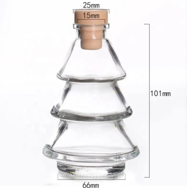 Contenedor de jarrón de flores secas en forma de árbol de Navidad, 100ml, 120ml, fragancia vacía, aceite de Perfume, difusor de Aroma, botella de vidrio