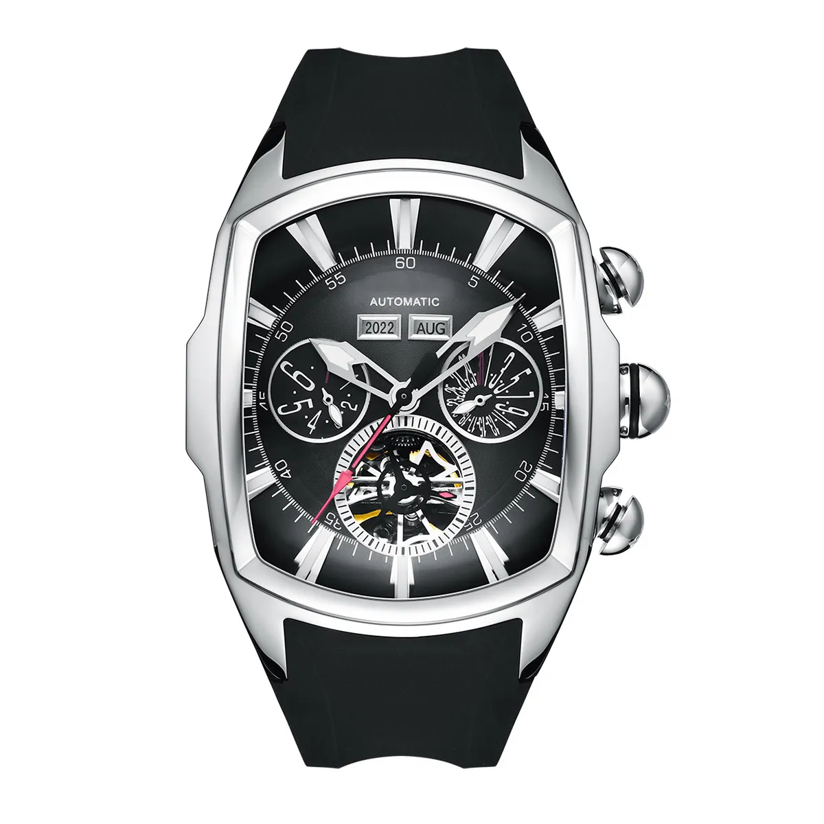 Часы ведущей марки класса "люкс" для мужчин, механические Спортивные часы с синим циферблатом, мужские часы