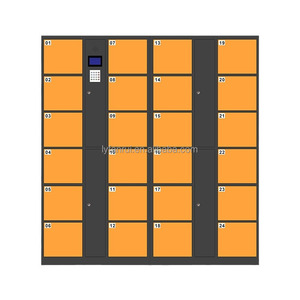 Montieren Sie den Außenbereich Supermarkt Barcode Metall Gesichts erkennung Speicher Schließfach Smart Office Building 12 Boxen PIN-Code Innen - Product Image 3