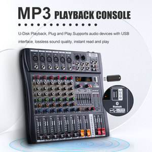 Pro Audio Professional consola sonido 6チャンネルオーディオステレオミキサー、デジタルサウンドカード付き7セグメントイコライゼーション99DSPDJミキサー - Product Image 3