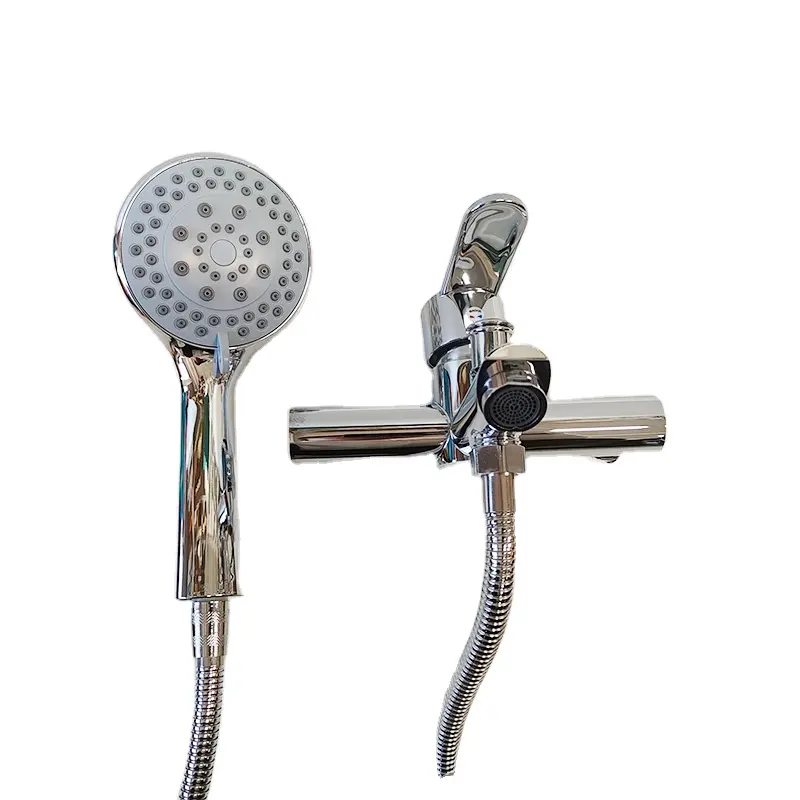 Minwei duvara monte musluk, paslanmaz çelik banyo küveti ve duş musluk bataryası ayrılabilir duş başlığı ile-şık dayanıklı