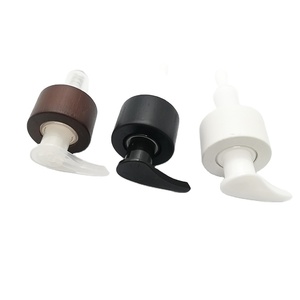 OEM 24毫米28毫米塑料和竹盖双壁黑白乳液泵/化妆品洗发水凝胶身体洗手分配器泵