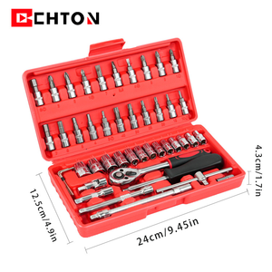 באיכות גבוהה 46 pcs 1/4 dr תיקון כלי תיבת ספאנר כרום ונדיום יד כלי וכלי מפתח ברגים Ratchet מפתח ברגים