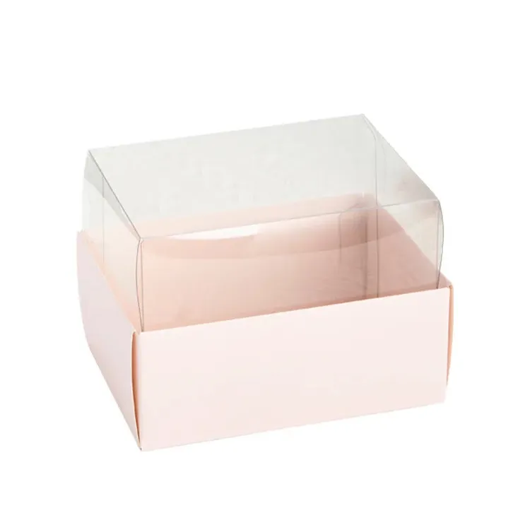 Rollo de pastel caja de embalaje rollo de toalla macaron Swiss roll Box postre transparente