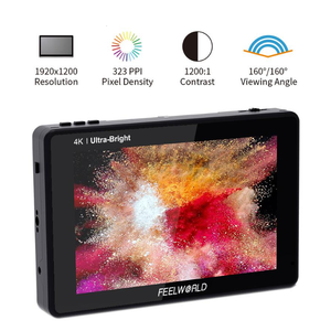 FEELWORLD LUT7 7 pulgadas 2200NITs 3D LUT pantalla táctil Cámara Monitor 4K HDMI entrada/salida forma de onda VectorScope monitor de campo DSLR - Product Image 2