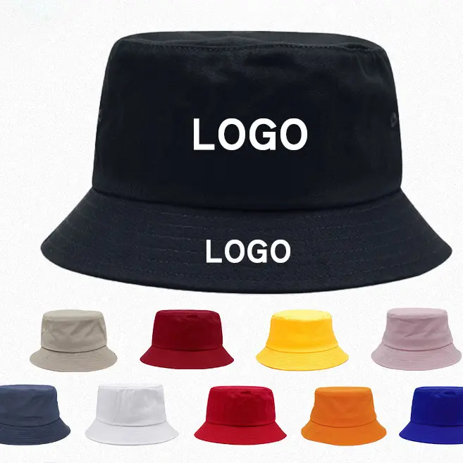 High Quality Casual Unisex Plain Bucket Hat cotton custom unisex top hats with your logo Custom Logo Embroidery fisherman Hat