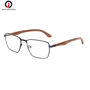 New Arrival kim loại kính quang học chất lượng cao bằng gỗ đền vuông cảnh tượng Frames For Men - Product Image 3