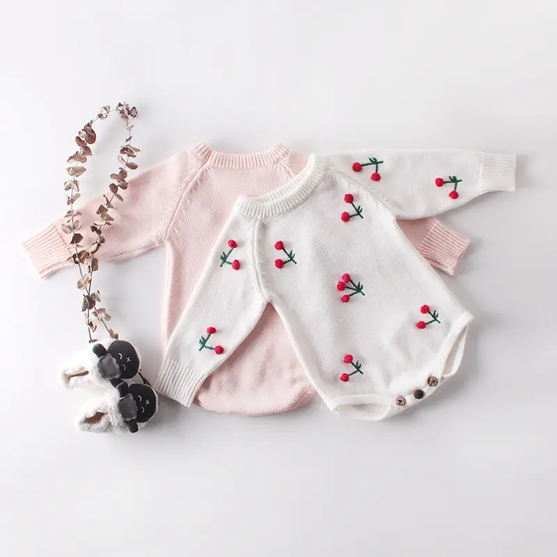 Bolsa de ropa de lana para bebé, tejido de manga larga con cerezas, utilizado para viaje, Fart Ah Climb, 2023