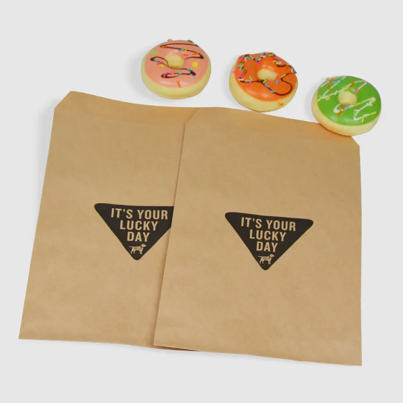 Flache Bäckerei Ärmel Cookie Brown Papiertüten Kleine Amazon Sandwich Taschen mit benutzer definierten Logo für Süßigkeiten Kekse Samen Party Gefälligkeiten