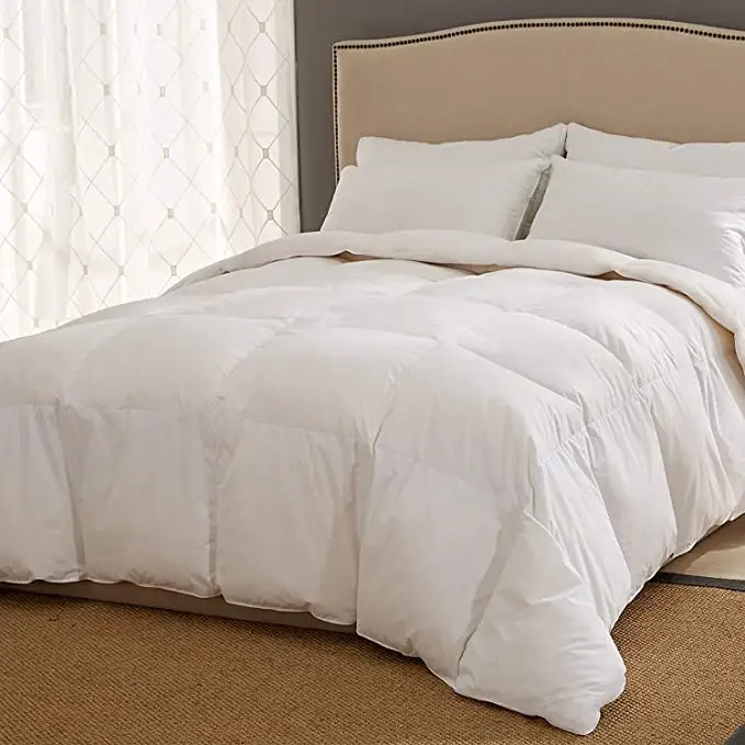 Duvet de penas de penas de cabra branca, duvet para inverno, design de luxo, cor sólida, para hotel