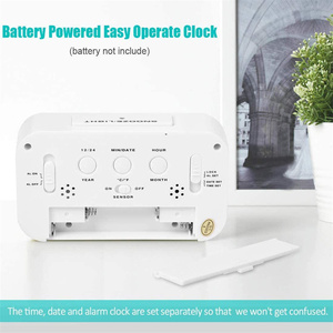 Цифровой ЖК-будильник с крытым дисплеем температуры - Product Image 5