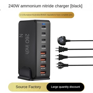8-Port 240W galyum nitrür PD masaüstü şarj cihazı verimli 4A + 4C Laptop ve cep telefonu 4A + 4C cep telefonu şarj cihazları için şarj - Product Image 2