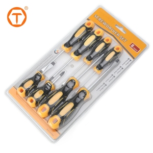 <strong>8</strong> <strong>in</strong> <strong>1</strong> Basic Yellow Handheld Stubby Long Screw Driver Magnetic Screwdriver Set with Phillips Slotted - Product Image 2