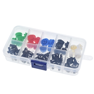 TZT 25PCS Tactile Push Button Schalter Momentan 12*12*7,3 MM Micro Switch Button 25PCS Tact Cap(5 Farben) für Arduino mit Gehäuse