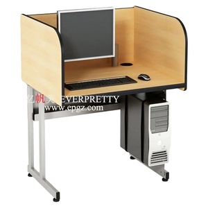 Mesa de madera para laboratorio de computadoras escolares, tablero abatible para computadora, diseño moderno, escritorio para computadora de estudiante con soporte para CPU - Product Image 5