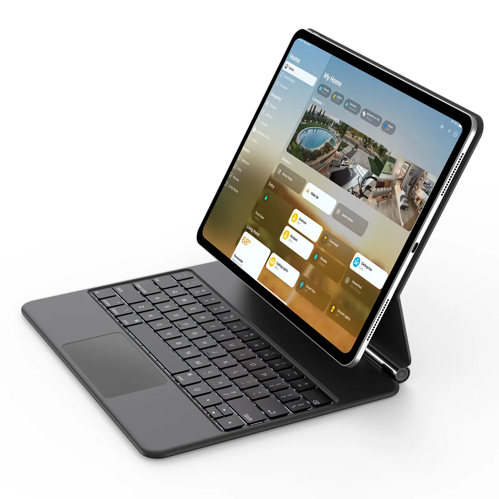 Tastiera magica Wireless Multi Touch di qualità superiore con tasti retroilluminati Trackpad per Ipad Pro 12.9