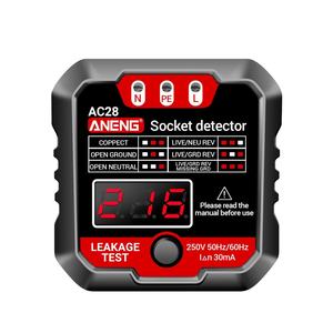 เครื่องตรวจจับเต้ารับไฟฟ้าจอแสดงผล LCD 3ช่อง250V เครื่องตรวจสอบเต้ารับไฟฟ้ากระแสสลับเครื่องทดสอบเต้าเสียบสำหรับบ้านเราปลั๊กแบบยุโรป - Product Image 1