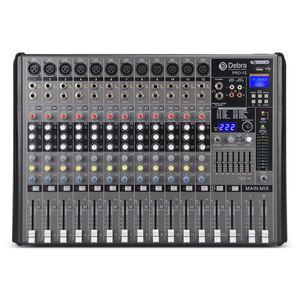PRO12 Professional Audio DJ Console <strong>Mixer</strong> 256DSP Effects Bluetooth USB Stage Performance MP3 Eight-Way Plastic