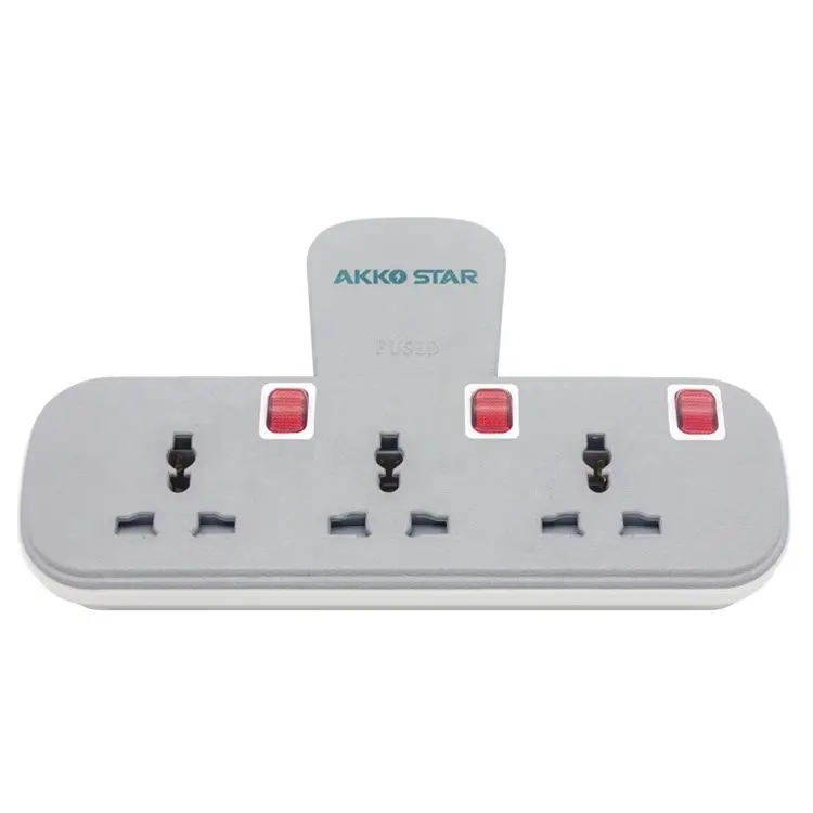 Akko star 3 ways 3 meters 13 plug Extension Socket With Individual switch extension with usb