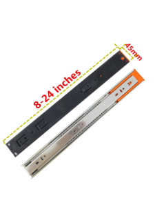 Corredor de guía de cajón de Metal, riel deslizante telescópico de extensión completa, Tobogán de cajón de cierre suave para cajón - Product Image 2