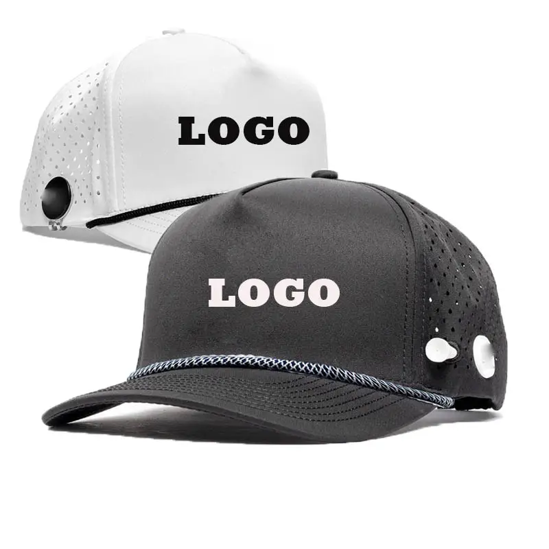 HS51 personalizado mujeres hombres blanco negro corte láser agujero gorras cuerda soporte de camiseta Golf rendimiento papá sombrero de béisbol gorra de golf