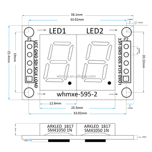 Display a colori bianchi modulo Display a LED digitale a 2 cifre 74 hc595 segmento a tubo statico da 0.56 pollici