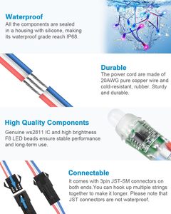 Digitales LED-Pixel licht 12mm WS2811 IC Vollfarb-Pixel-LED-Modul Licht DC 5V Eingang IP68 Wasserdichte RGB-Farbe ab Werk