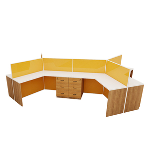 Sistema modular de escritorio de partición con estantes de almacenamiento y gestión de cables para espacio de oficina abierto - Product Image 3