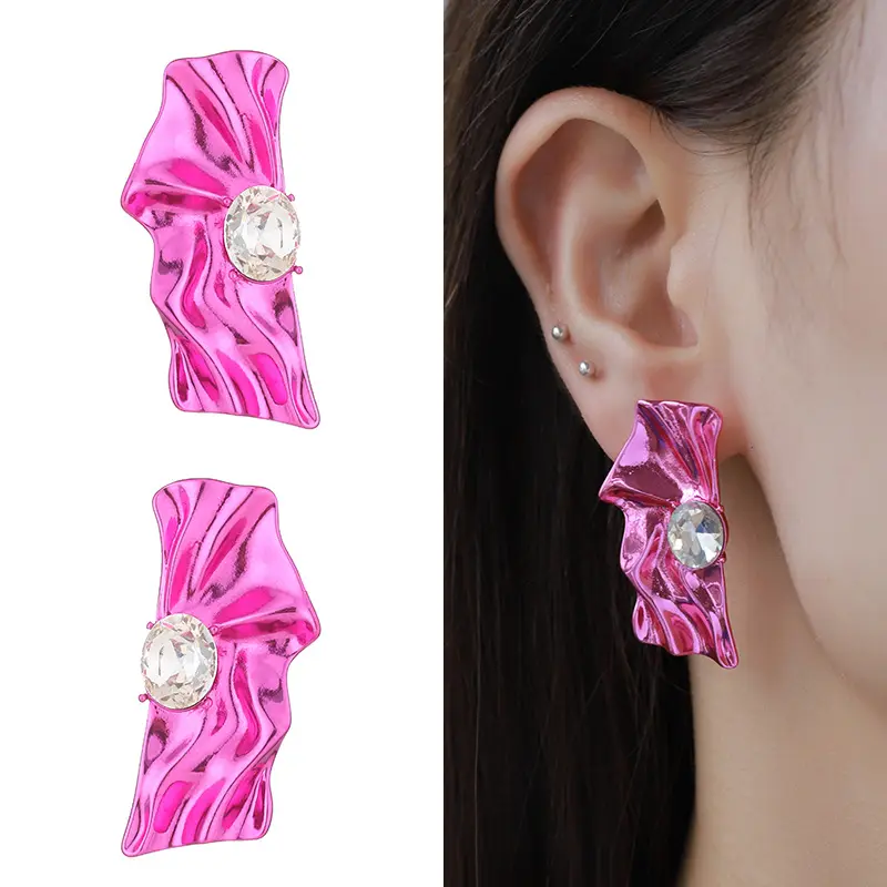 Lateefah OEM Aretes Großhandel Übertreibung Frauen Schmuck abstrakte Design geometrische Ohr stecker Ohrringe