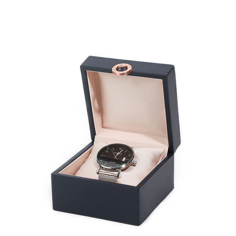 Boîte de montre bleue