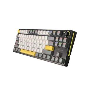 メカニカルワイヤレス & BTキーボードタイプC充電式カスタマイズレイアウトRgbバックライト付きLEDデスクトップPCラップトップ用 - Product Image 1