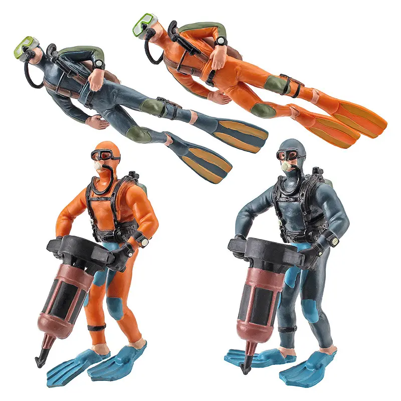 - simulation solid plastic diver model undersea exploration action figure hand-operated frogman toy