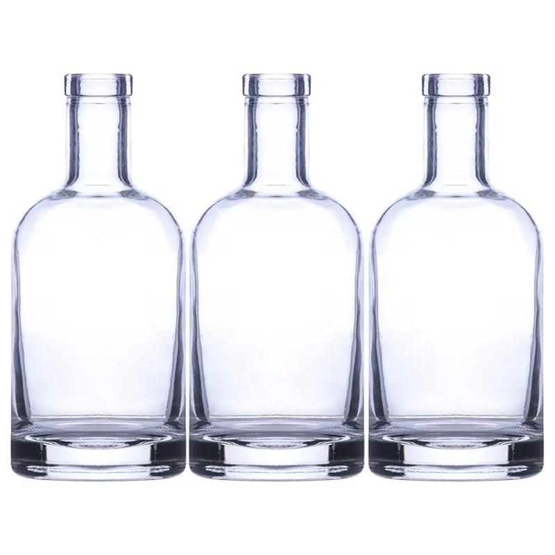 Bottiglia di liquori di whisky vuota di bottiglia di vetro gin trasparente di migliore qualità