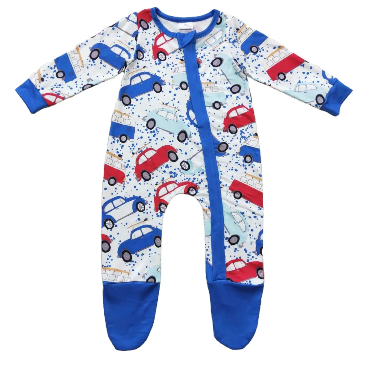 Blue Car Zipper romper roupas RTS atacado crianças roupas crianças boutique roupas designer de roupas bebê e crianças ki