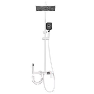 Luxo Branco Chuveiro Set Piano Key <span class=keywords><strong>Design</strong></span> Shower <span class=keywords><strong>System</strong></span> Senhora Branco Misturador termostático do chuveiro