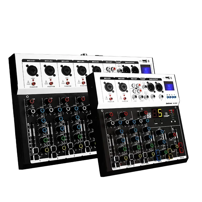 F4 F7 PRO professionale Mixer Audio a 4/7 canali con lettore MP3 USB Mixer Console Audio DJ