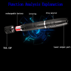 Wiederauf ladbarer Hochleistungs-Laserpointer in Blau/Grün 532nm Wellenlängen licht mit Doppel funktion und rotem Laserpointer - Product Image 3