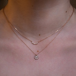 <strong>Cute</strong> 925 Sterling Silver Women Necklace Sun Flower Diamond Natural Moonstone Pendant Necklace - Product Image 3