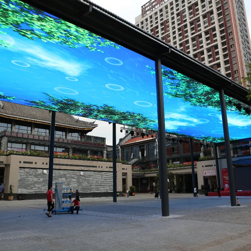 New arrival indoor flexible transparent full color video billboard panels screen led digital signage display with racks