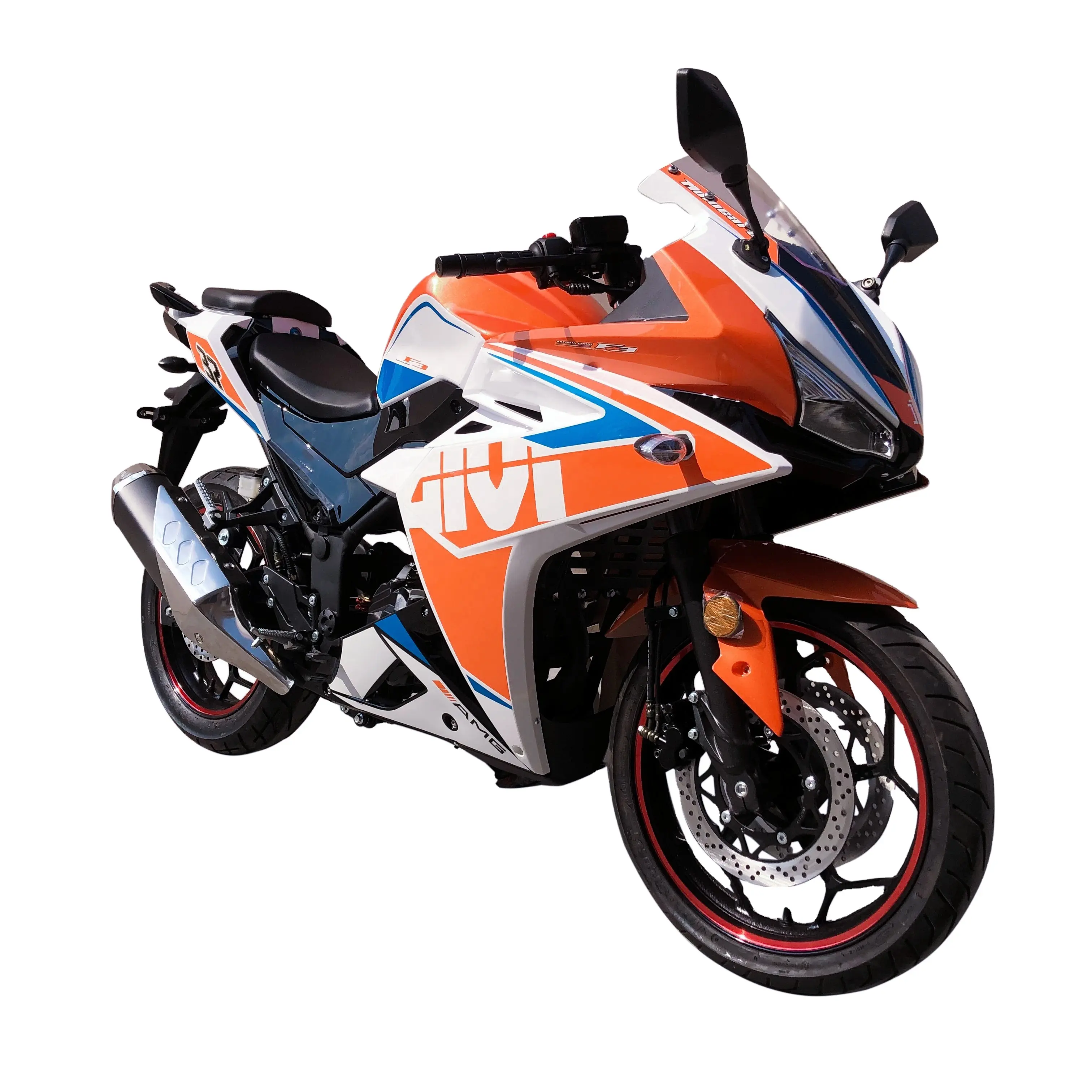 Özelleştirilebilir yeni tasarım A2 150 CC 200 CC 250 CC turuncu jant EFI yarış motosiklet benzinli motosiklet