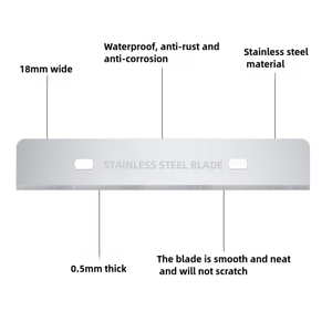 Bán Buôn Tùy Chỉnh 18*100Mm DIY Lớp Sàn Thép Không Gỉ Dính Remover <span class=keywords><strong>Scraper</strong></span> Lưỡi Chất Lượng Cao Nhất OEM Làm Sạch Dao - Product Image 2