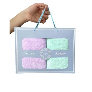 Solid Color Microfiber Face <strong>Towel</strong> 2pcs Bathroom <strong>Towels</strong> Set With Gift Box Soft Absorbent Face <strong>Towel</strong> Bath Set - Product Image 1